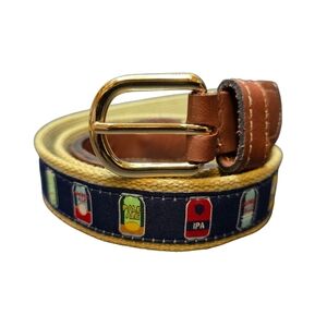 Palmetto Moon Mens Zep Pro Beer Cans Ribbon Belt USA Size 40